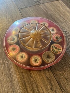 Vintage Carousel Sewing Thread Organizer Caddy